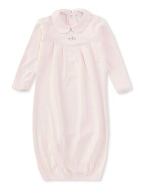 NWT EDGEHILL COLLECTION Peter Pan Long Sleeve Floral Embroidered Gown - 0-6M